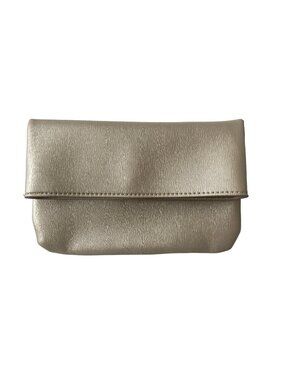 Neiman Marcus Metallic Gold Faux Leather Clutch